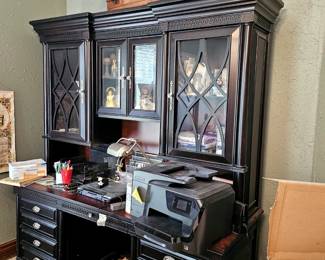 Beautiful home office desk with hutch
