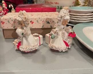 Christmas porcelain candel holders