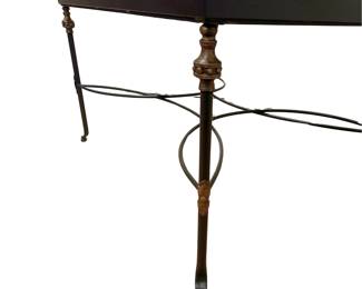 Iron Coffee Table with Glass Top