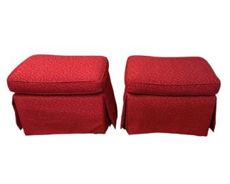 Pair of Red Ottomans