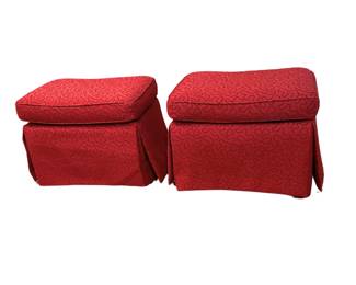 Pair of Red Ottomans