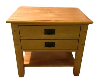 Light Wood Side Table with Drawers