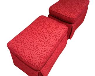 Pair of Red Ottomans