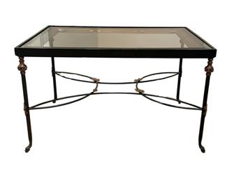 Iron Coffee Table with Glass Top