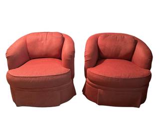 Pair of Red Swivel Chairs