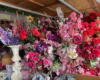 Tons of floral filling garage 