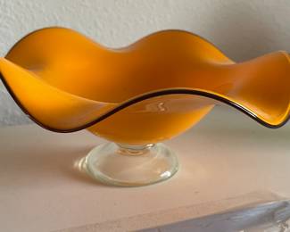 Orange Art Glass Piece. 