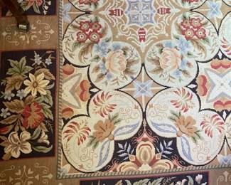 large antique hooked rug about 10 ft x 13 ft