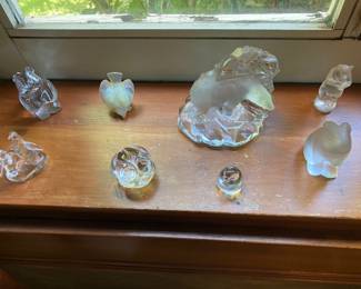 Sabino, Lalique, Steuben and other animal figures