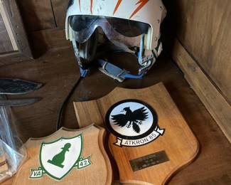 Flight helmet with plaques