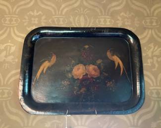 old painted tray