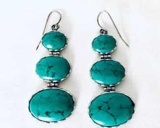 TURQUOISE AND STERLING EARRINGS