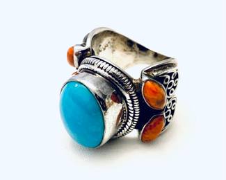 STERLING TURQUOISE RING 