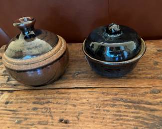 Studio Pottery lidded dishes 