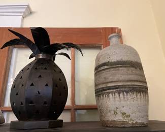 Pottery and pineapple luminary 