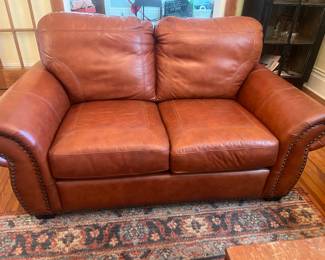 Leather loveseat and matching sleeper sofa