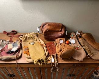 Collection of leather pouches 