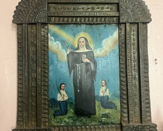 Religious icon painting on Tin