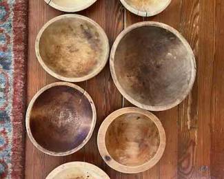 Vintage round dough bowls