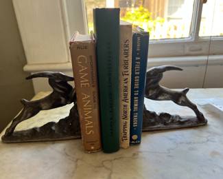 Stag book ends and  hunting books