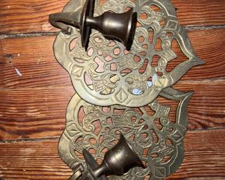 Pair of brass sconces