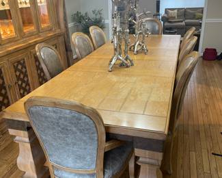 Drexel Dinning Set with Gray Leather Chairs!