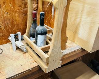 Wood wine bottle rack