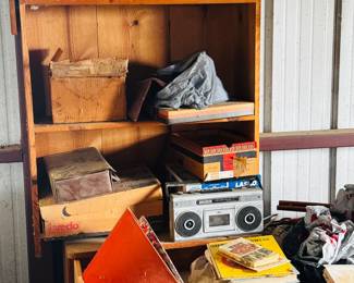 Vintage Radio and Shelf