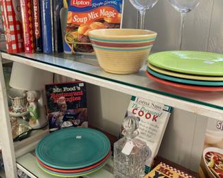 Cool Selection of Cookbooks and Some Fiesta Plates