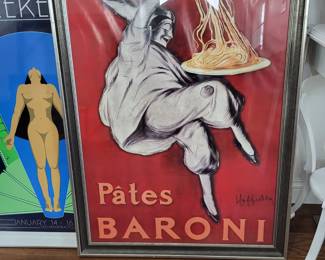 Paris Wall Art, Vintage French Framed Poster - Leonetto Cappiello Haffielly Pates Barioni 