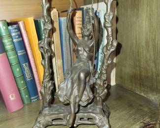 ART NOUVEAU MOREAU BRONZE 'GIRL ON SWING'