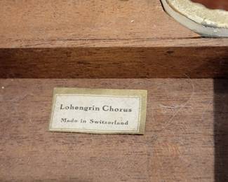 Vintage Cast Iron Bakelite Music Box - BAKELITE TOP made in Switzerland plays Lohengrin chorus.