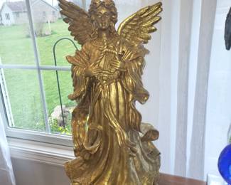 Heavenly Angel with Harp figurine