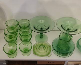 GREEN DEPRESSION GLASS