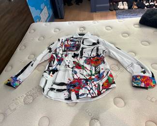 $160. Robert Graham Limited Edition collectible shirt.  Available during  online beginning sale beginning Wednesday, May 8th at 8am and ending Thursday May 9th at 4pm.   Click on message seller to let us know you want to purchase it and we will reply with next steps.