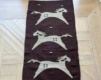 $400 Three Caballitos wool wall hanging 1'8" x 3' 2".   Available during  online beginning sale beginning Wednesday, May 8th at 8am and ending Thursday May 9th at 4pm.   Click on message seller to let us know you want to purchase it and we will reply with next steps.