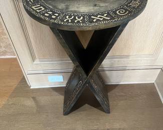 $780  Carved demi lune table.  24"w x 14.5" 39".   Available during  online beginning sale beginning Wednesday, May 8th at 8am and ending Thursday May 9th at 4pm.   Click on message seller to let us know you want to purchase it and we will reply with next steps.