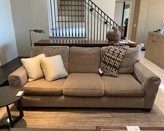 $1800. Custom designed sofa.   84.5 inches wide by 40.5 inches deep by 31.5 inches high.  Originally $6220. 
 Available during  online beginning sale beginning Wednesday, May 8th at 8am and ending Thursday May 9th at 4pm.   Click on message seller to let us know you want to purchase it and we will reply with next steps.