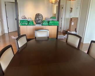another view of  the table and truer color of the dining chair leather.