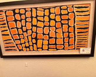 $460. Geometric painting, unsigned  40w" x 23"h. Could be hung either way...  Available during  online beginning sale beginning Wednesday, May 8th at 8am and ending Thursday May 9th at 4pm.   Click on message seller to let us know you want to purchase it and we will reply with next steps.