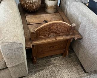 Beautiful Indonesian Wedding Chest.   Opens up to storage. 23.5 inches wide by 36 inches deep by 24 inches high to the highest point, the actual table surface is 72 inches.  Available during  online beginning sale beginning Wednesday, May 8th at 8am and ending Thursday May 9th at 4pm.   Click on message seller to let us know you want to purchase it and we will reply with next steps.