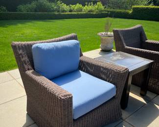 Cushions newly cleaned and bagged but all three pieces have this type and color cushions that are part of the set.