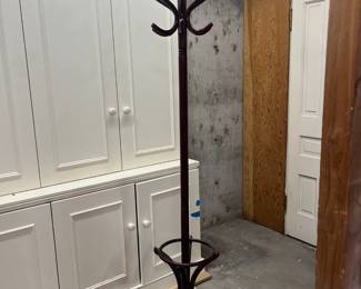 $120. Bentwood hall tree. 76.5"H X 19" Diameter.  Available during  online beginning sale beginning Wednesday, May 8th at 8am and ending Thursday May 9th at 4pm.   Click on message seller to let us know you want to purchase it and we will reply with next steps.