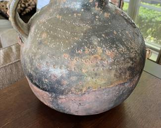 Majolica clay pitcher, 1950's, K'iché, origin Totonicapán.  Available during in-person shopping Friday and Saturday.  