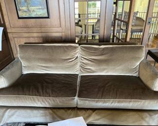 $1,900 Custom two cushion sofa 76 inches wide by 38 inches deep by 29"h.  Available during  online beginning sale beginning Wednesday, May 8th at 8am and ending Thursday May 9th at 4pm.   Click on message seller to let us know you want to purchase it and we will reply with next steps.