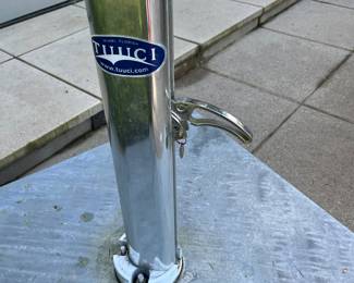 Label on base of umbrella.