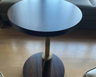 $1500 each.  One of two beautiful adjustable height tables. Terry Hunziker.  Each are 18 inches in diameter. This one is showing at 29 inches high.  Originally $2380 each.   Available during  online beginning sale beginning Wednesday, May 8th at 8am and ending Thursday May 9th at 4pm.   Click on message seller to let us know you want to purchase it and we will reply with next steps.