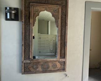 $2400.  Stunning  vintage hand carved mirror from deli. 43 inches wide by 72 inches high by 3 inches deep.  Available during  online beginning sale beginning Wednesday, May 8th at 8am and ending Thursday May 9th at 4pm.   Click on message seller to let us know you want to purchase it and we will reply with next steps.