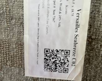 back of the label on the carpet in prior photo.