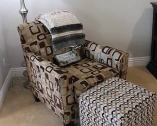 Ashley contemporary chair and ottoman